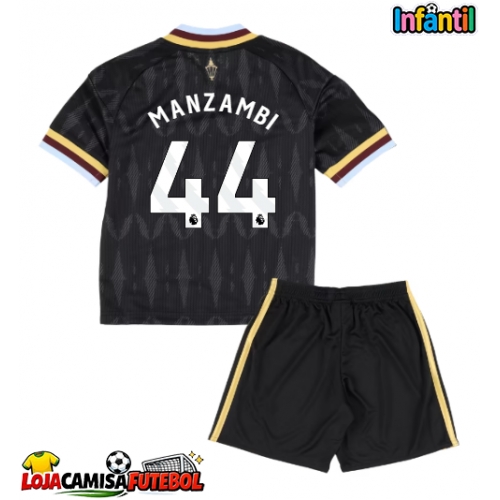 Camisa de Futebol Aston Villa Johan Manzambi #44 Equipamento Secundário Infantil 2026-27 Manga Curta (+ Calças curtas)